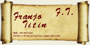 Franjo Titin vizit kartica